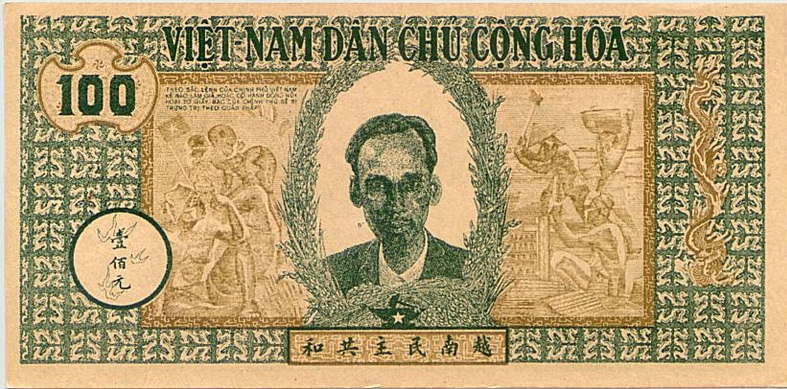 Ein 100-Dong-Schein mit dem Bild von Ho Chi Minh