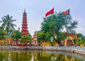 schönste pagode hanoi vietnam tran quoc