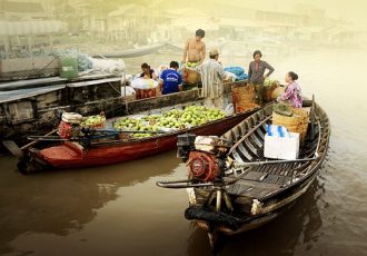 Schwimmender markt a can tho vietnam