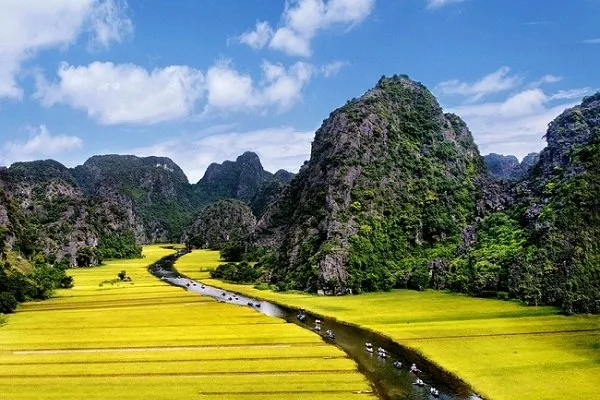 Ninh Binh Landschaft Reisfelder Vietnam