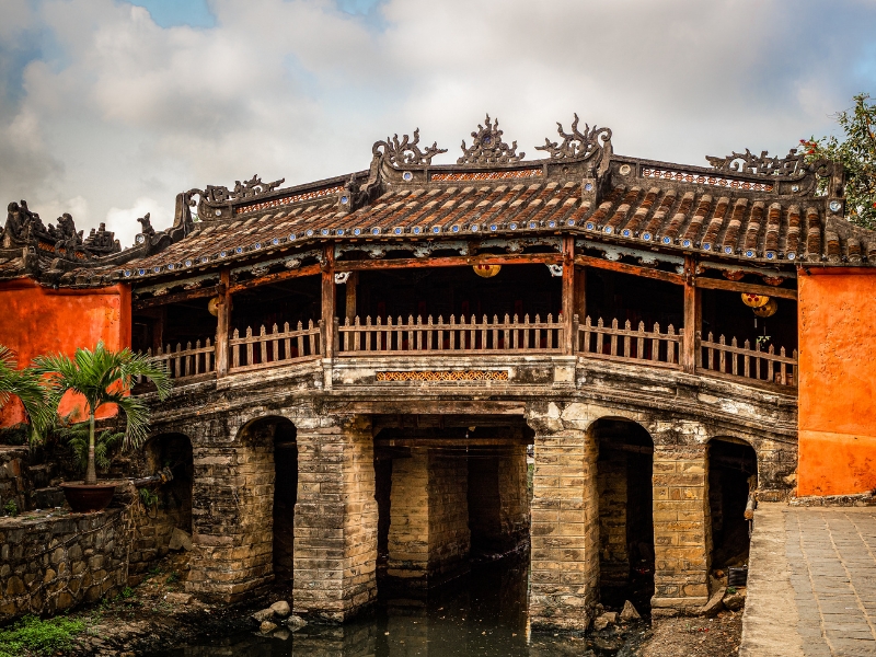 Die japanische überdachte Brücke in Hoi An