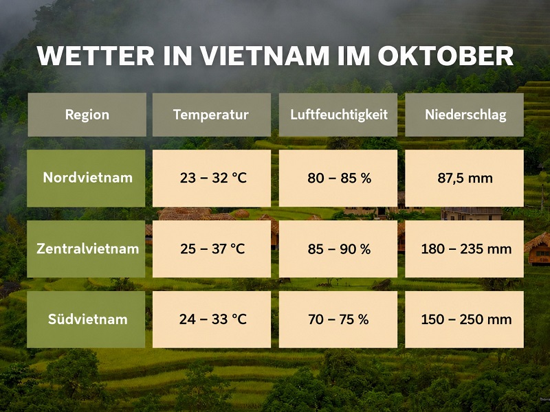 Vietnam im Oktober: Landschaft und Reisezeit im Überblick