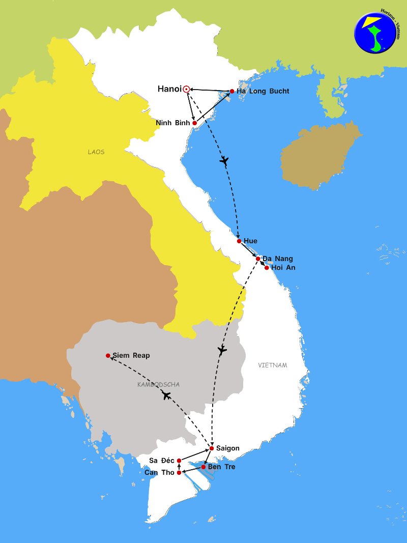 DAS WICHTIGSTE IN VIETNAM UND KOMBODSCHA IN 14 TAGEN UND NÄCHTEN