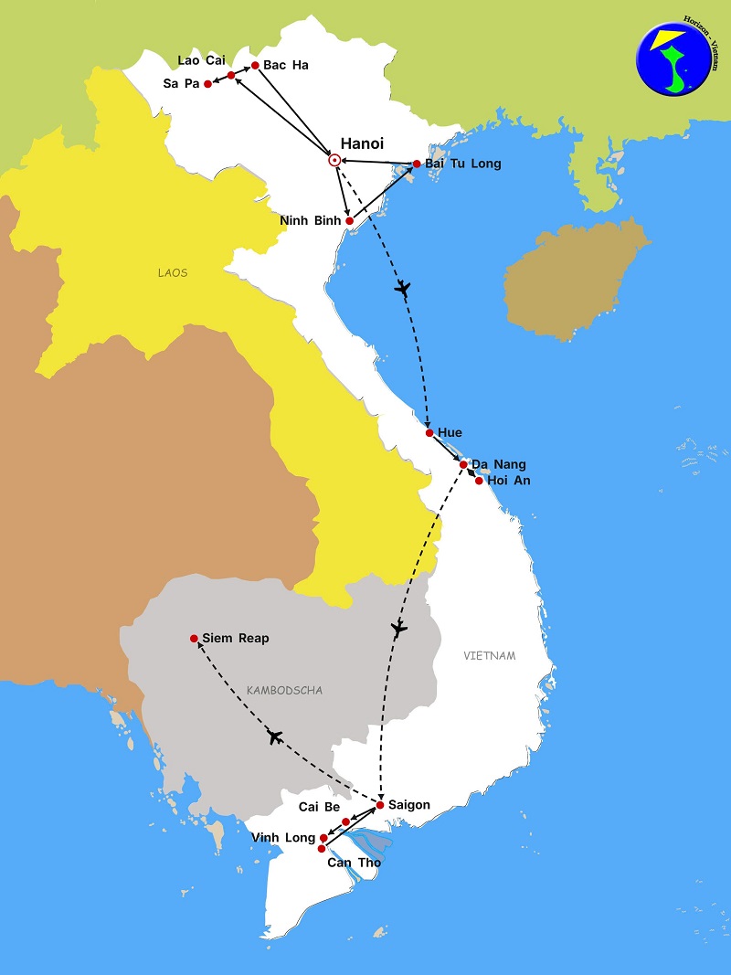 VIETNAM UND VERLÄNGERUNG NACH KAMBODSCHA IN 16 TAGEN UND 15 NÄCHTEN