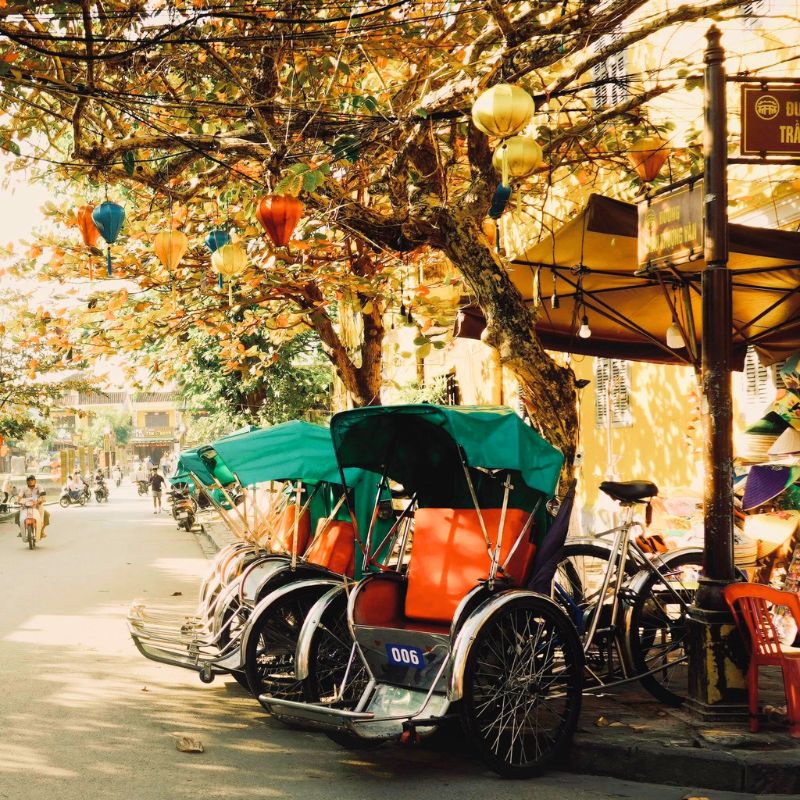 Fahrradrikschas in der Altstadt von Hoi An